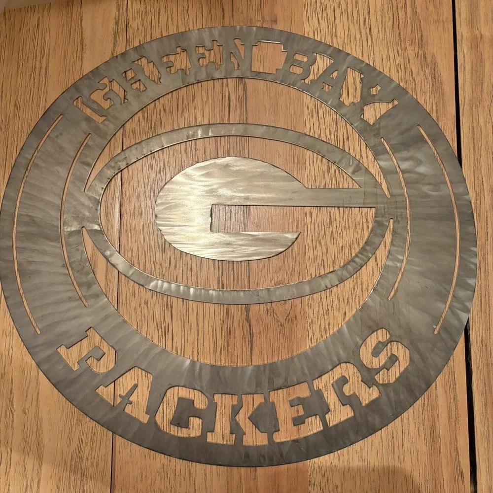Handmade GREEN BAY Packers Metal Wall Art Sign‎ NFL Football Home Decor 16x17